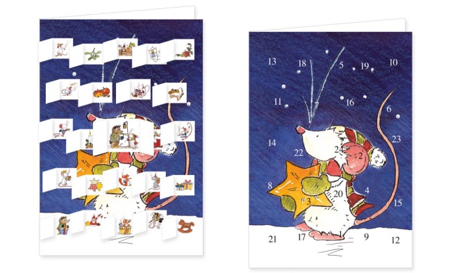 Adventskalenderkarte mit Umschlag und 24 Türchen von Rannenberg & Friends Weihnachten Tilda