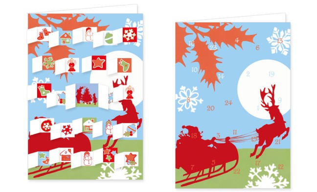 Adventskalenderkarte mit Umschlag und 24 Türchen von Rannenberg & Friends Weihnachten