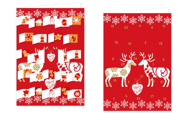 Adventskalenderkarte mit Umschlag und 24 Türchen von Rannenberg & Friends Weihnachten Merry