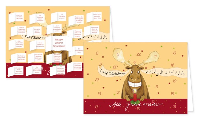 Adventskalenderkarte mit Umschlag und 24 Türchen von Rannenberg & Friends Weihnachten Last