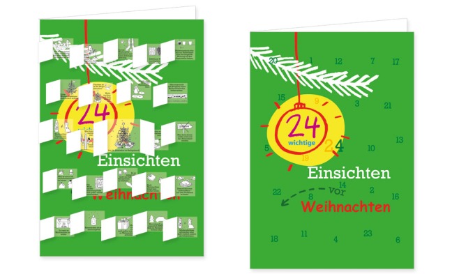 Adventskalenderkarte mit Umschlag und 24 Türchen von Rannenberg & Friends Weihnachten 24 wichtige