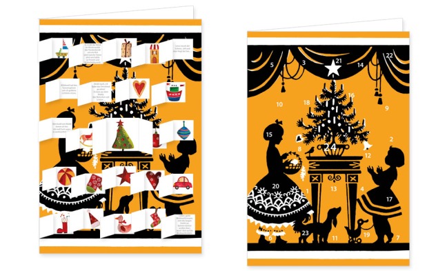 Adventskalenderkarte mit Umschlag und 24 Türchen von Rannenberg &amp; Friends Weihnachten Der