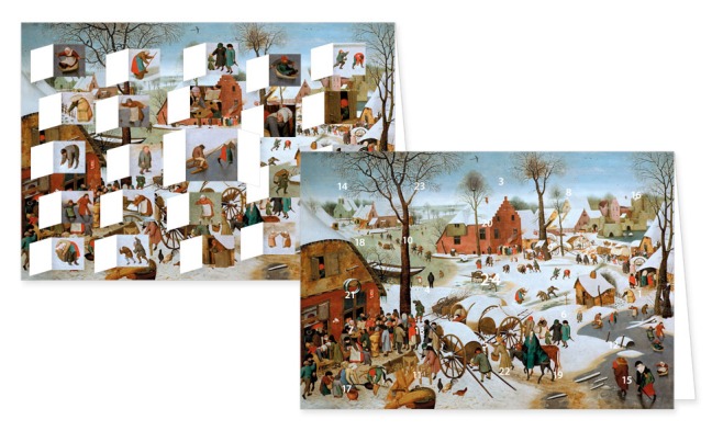 Adventskalenderkarte mit Umschlag und 24 Türchen von Rannenberg &amp; Friends Weihnachten Volkszählung