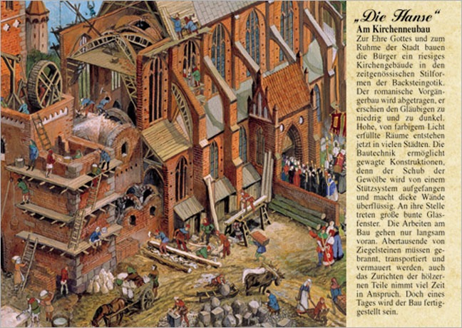 Postkarte Am Kirchenneubau - Postkarte A6 10,5 x 14,8 cm