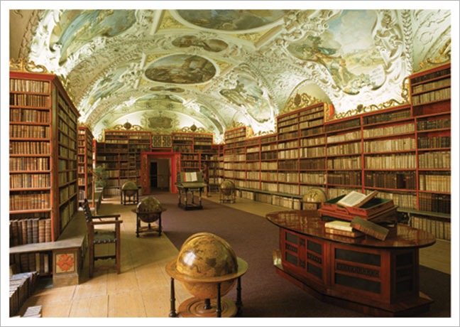 Postkarte Barocke Klosterbibliothek - Postkarte A6 105 x 148 cm