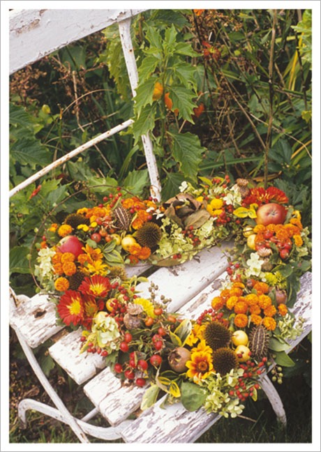 Postkarte Blütenherz - Postkarte A6 105 x 148 cm