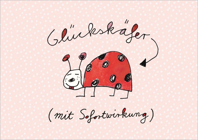 Postkarte Glückskäfer mit Sofortwirkung - Postkarte A6 105 x 148 cm