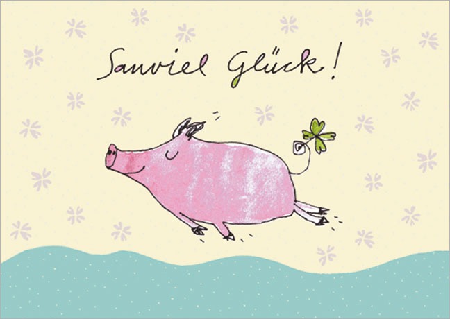 Postkarte Sauviel Glück - Postkarte A6 10,5 x 14,8 cm