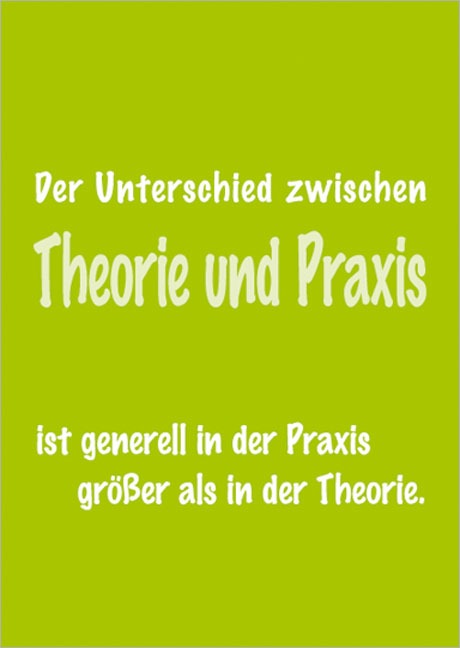 Postkarte Theorie und Praxis - Postkarte A6 105 x 148 cm