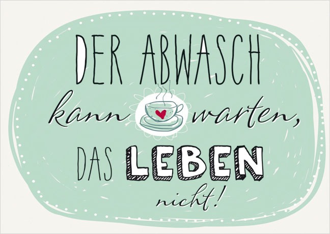 Postkarte Der Abwasch - Postkarte A6 105 x 148 cm