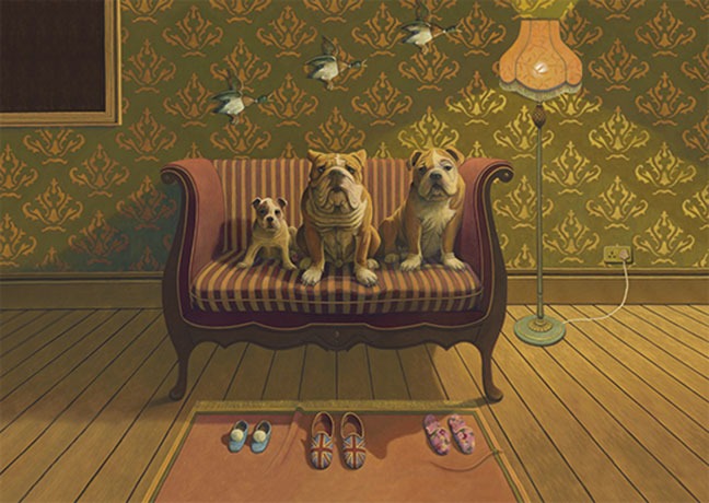 Postkarte Doggs - Bunte Hunde / Creature Comforts - Postkarte A6 10,5 x 14,8 cm