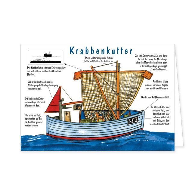 Doppelkarte Krabbenkutter- Rannenberg & Friends - Doppelkarte Klappkarte mit Umschlag Maße: 125 x