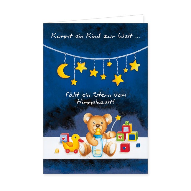 Doppelkarte Kommt ein Kind zur Welt- Rannenberg & Friends - Doppelkarte Klappkarte mit Umschlag