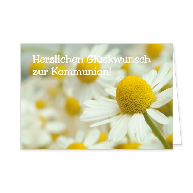 Doppelkarte Kamillenblüten zur Kommunion- Rannenberg & Friends - Doppelkarte Klappkarte mit