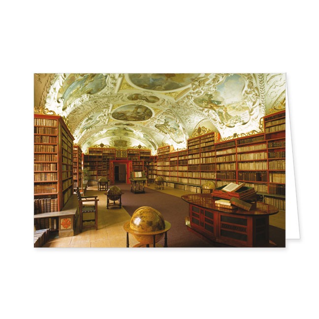 Doppelkarte Barocke Klosterbibliothek- Rannenberg &amp; Friends - Doppelkarte Klappkarte mit Umschlag