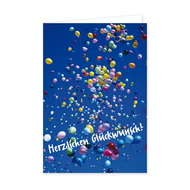 Doppelkarte Luftballons- Rannenberg & Friends - Doppelkarte Klappkarte mit Umschlag Maße: 125 x