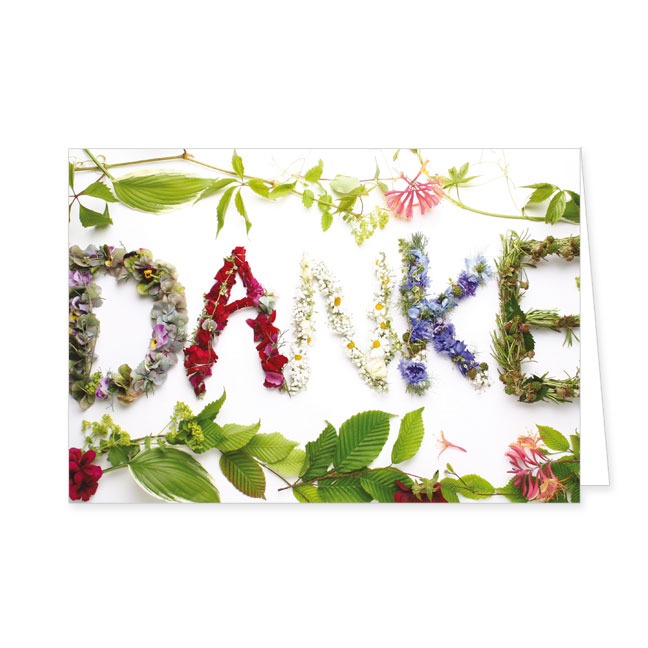 Doppelkarte DANKE- Rannenberg & Friends - Doppelkarte Klappkarte mit Umschlag Maße: 125 x 185 cm