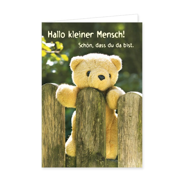 Doppelkarte Hallo kleiner Mensch- Rannenberg & Friends - Doppelkarte Klappkarte mit Umschlag