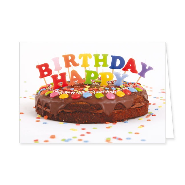 Doppelkarte Happy Birthday Kuchen- Rannenberg & Friends - Doppelkarte Klappkarte mit Umschlag