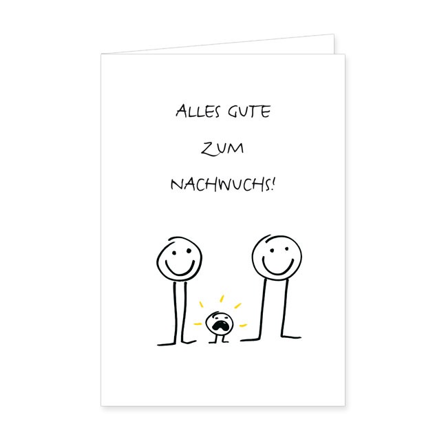 Doppelkarte Alles Gute zum Nachwuchs- Rannenberg & Friends - Doppelkarte Klappkarte mit Umschlag