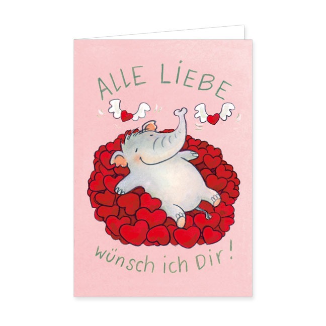 Doppelkarte Alle Liebe wünsche ich Dir- Rannenberg & Friends - Doppelkarte Klappkarte mit