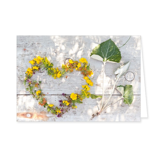 Doppelkarte Sommerblütenherz- Rannenberg &amp; Friends - Doppelkarte Klappkarte mit Umschlag Maße: