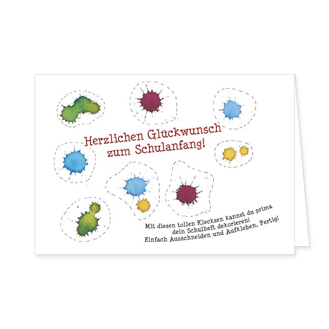Doppelkarte Kleckse- Rannenberg & Friends - Doppelkarte Klappkarte mit Umschlag Maße: 125 x 185 c