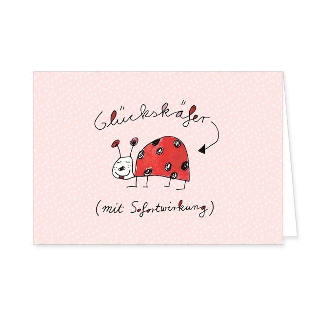 Doppelkarte Glückskäfer- Rannenberg & Friends - Doppelkarte Klappkarte mit Umschlag Maße: 125 x