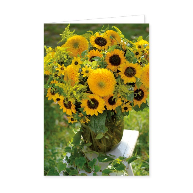 Doppelkarte Sonnenblumenstrauß- Rannenberg &amp; Friends - Doppelkarte Klappkarte mit Umschlag Maße: