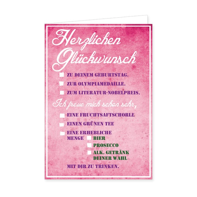 Doppelkarte Herzlichen Glückwunsch- Rannenberg & Friends - Doppelkarte Klappkarte mit Umschlag