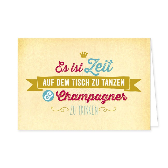 Doppelkarte Champagner- Rannenberg & Friends - Doppelkarte Klappkarte mit Umschlag Maße: 125 x