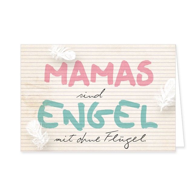 Doppelkarte Mamas sind Engel- Rannenberg & Friends - Doppelkarte Klappkarte mit Umschlag Maße:
