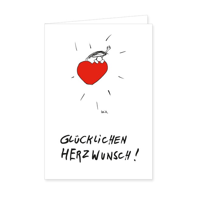Doppelkarten Glücklichen Herzwunsch- Rannenberg & Friends - Doppelkarte Klappkarte mit Umschlag