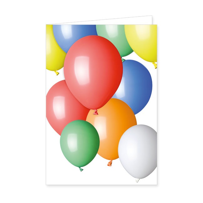 Doppelkarten Viele bunte Luftballons- Rannenberg &amp; Friends - Doppelkarte Klappkarte mit Umschlag