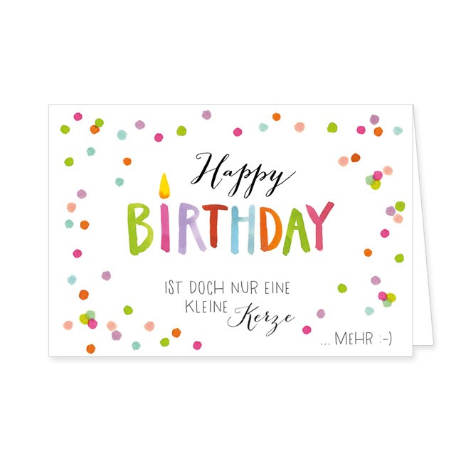 Doppelkarten Happy Birthday- Rannenberg &amp; Friends - Doppelkarte Klappkarte mit Umschlag Maße: 125