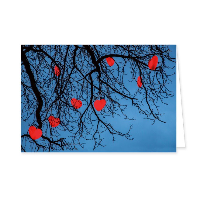 Doppelkarten Leuchtende rote Herzen- Rannenberg & Friends - Doppelkarte Klappkarte mit Umschlag