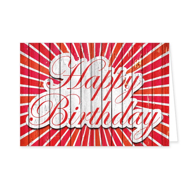 Doppelkarten Happy Birthday rot- Rannenberg &amp; Friends - Doppelkarte Klappkarte mit Umschlag Maße: