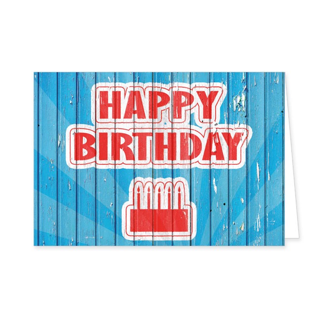 Doppelkarten Happy Birthday blau- Rannenberg &amp; Friends - Doppelkarte Klappkarte mit Umschlag