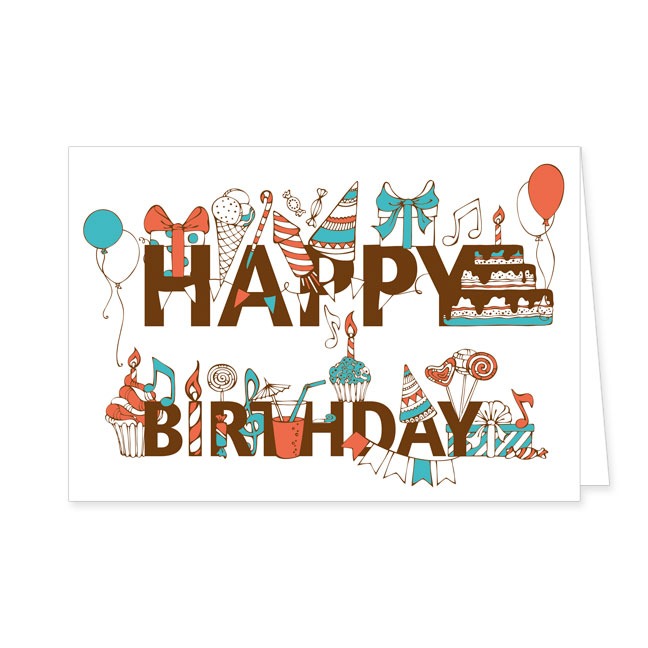 Doppelkarten Happy Birthday - Party- Rannenberg & Friends - Doppelkarte Klappkarte mit Umschlag