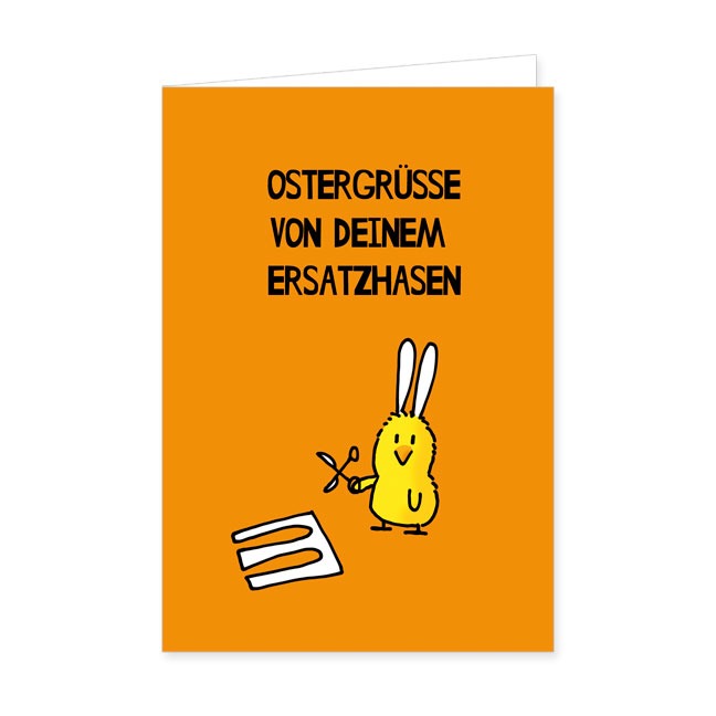 Doppelkarten Ersatzhase Ostergrüsse von Deinem Ersatzhasen- Rannenberg &amp; Friends - Doppelkarte