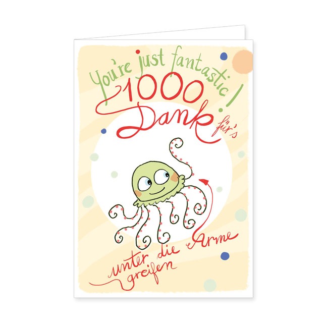 Doppelkarte 1000 Dank- Rannenberg & Friends - Doppelkarte Klappkarte mit Umschlag Maße: 125 x 185