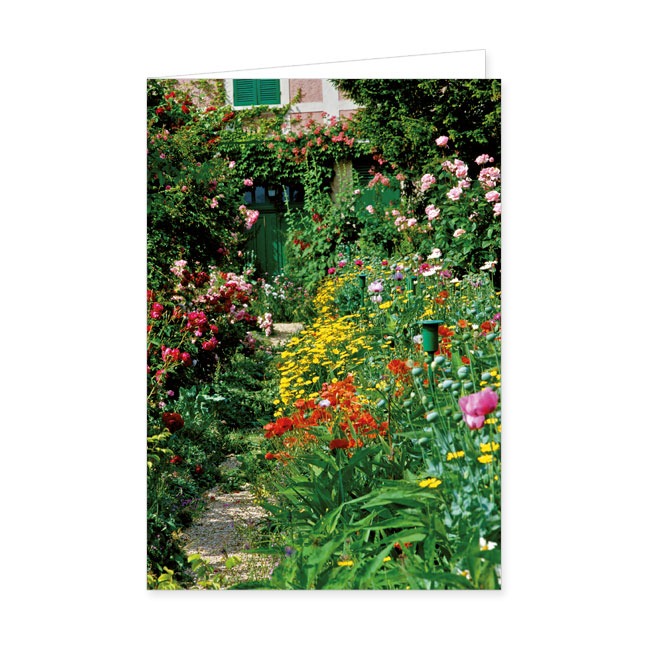 Doppelkarte Blumenrabatte in Monets Garten- Rannenberg & Friends - Doppelkarte Klappkarte mit