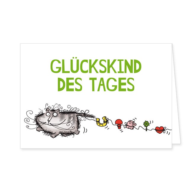 Doppelkarte Catzz - Glückskind- Rannenberg & Friends - Doppelkarte Klappkarte mit Umschlag Maße: