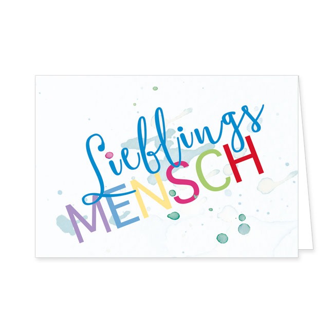 Doppelkarte Lieblings Mensch- Rannenberg & Friends - Doppelkarte Klappkarte mit Umschlag Maße: