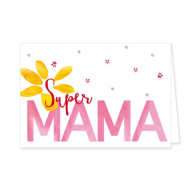 Doppelkarte Super Mama- Rannenberg & Friends - Doppelkarte Klappkarte mit Umschlag Maße: 125 x