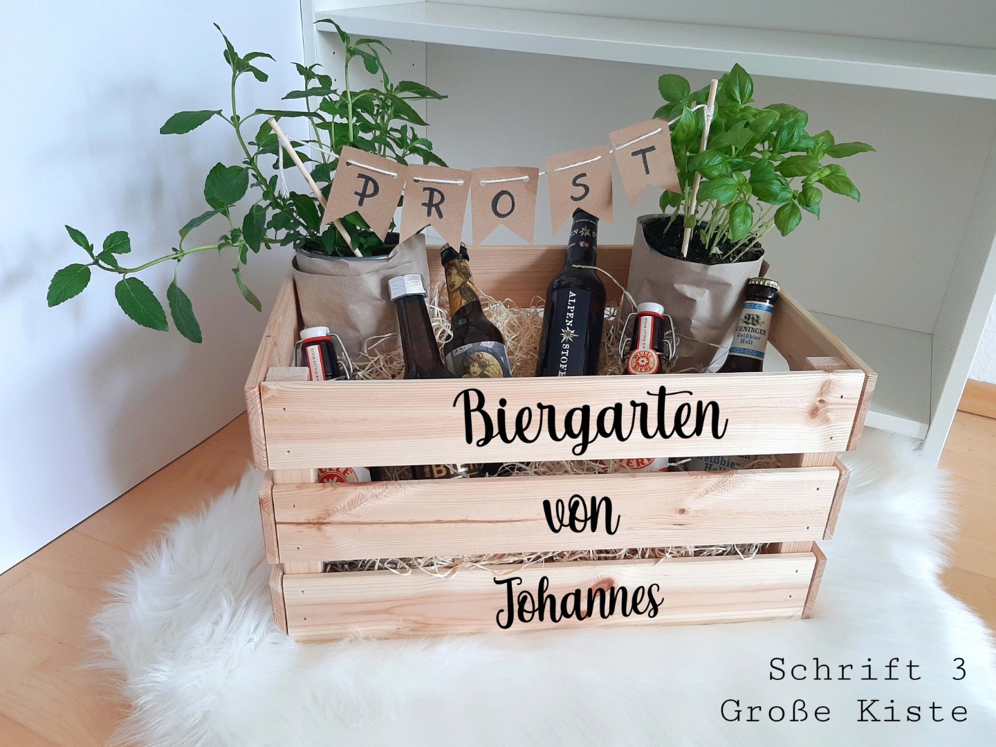 Biergarten Kräutergarten Mit Namen Personalisierte Aufkleber Oder Holz Geschenkkiste Diy 0538