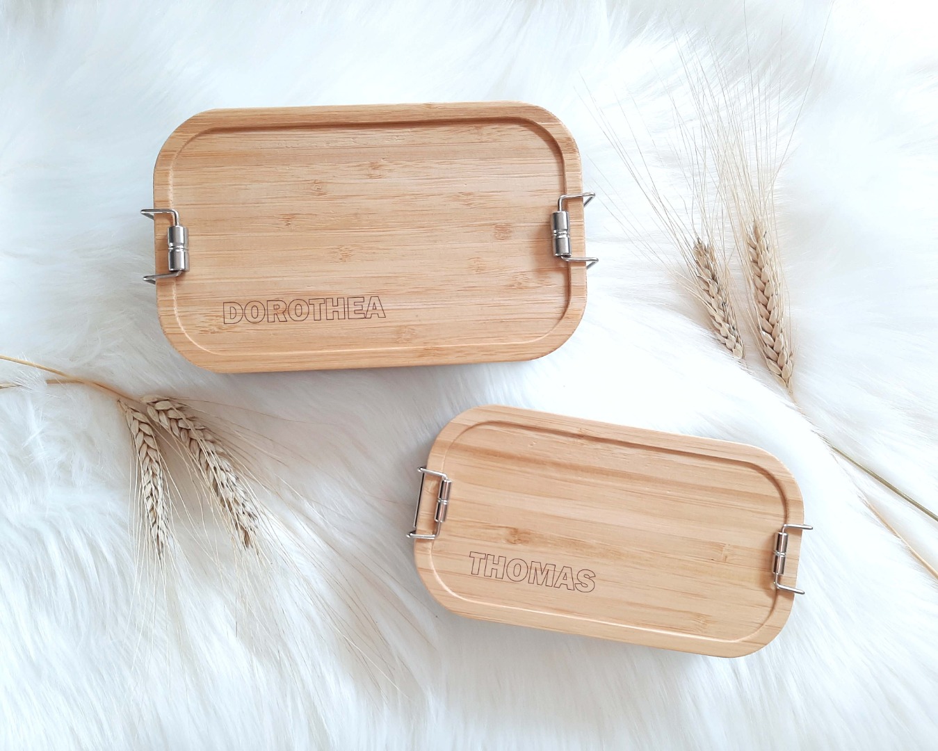 Bambus Lunchbox personalisiert minimalitisch 8