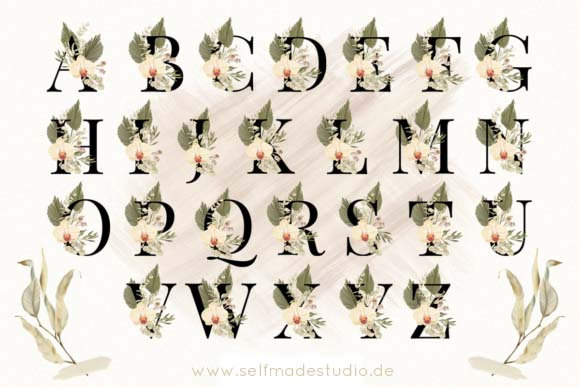 Buchstabentasse mit Blumen Buchstabe Namenstasse personalisiert 4