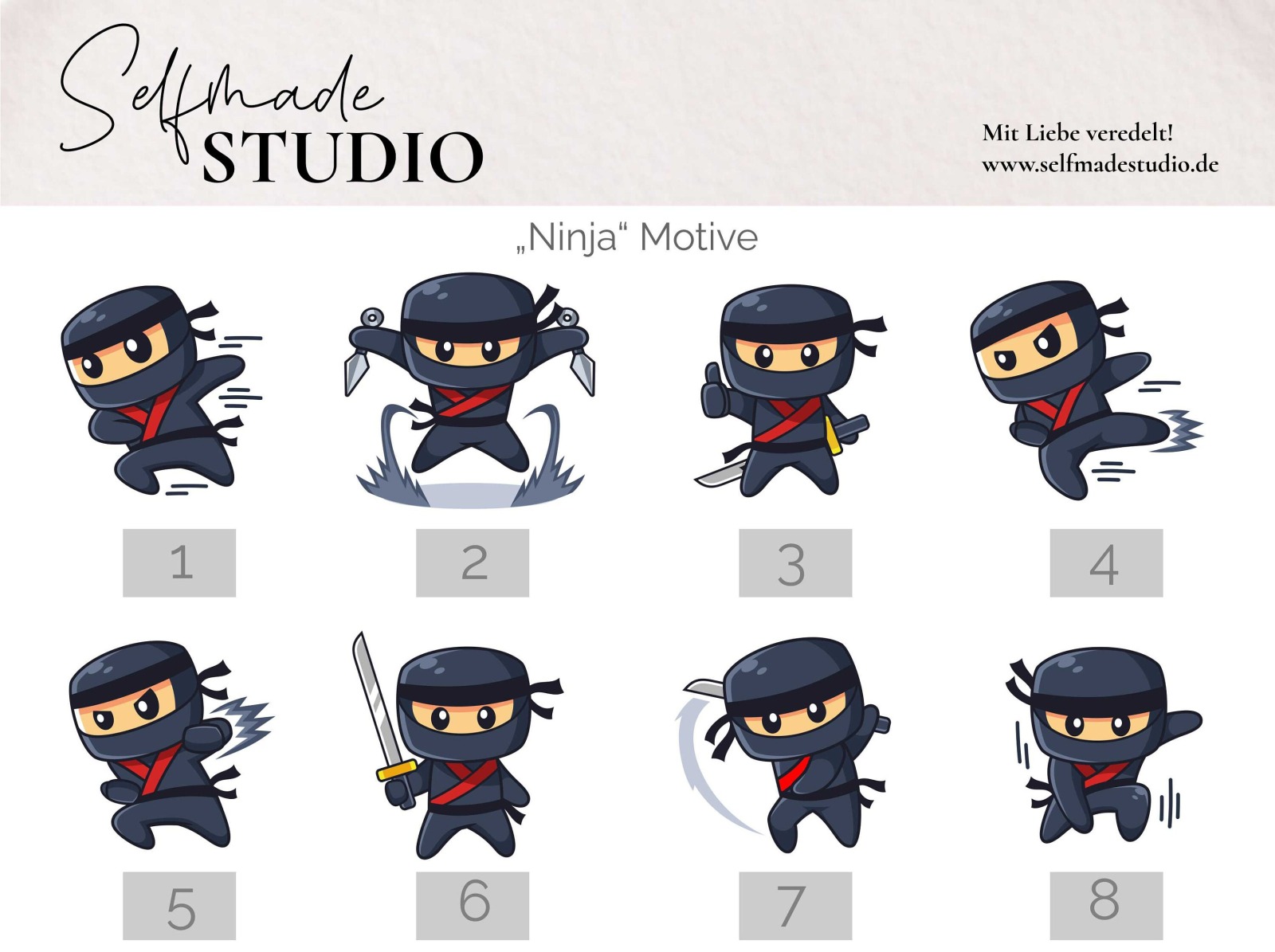 Geschenkdose mit Name und Ninja Motiv, Metalldose personalisiert mit verschiedene Ninjas, Metall Box
