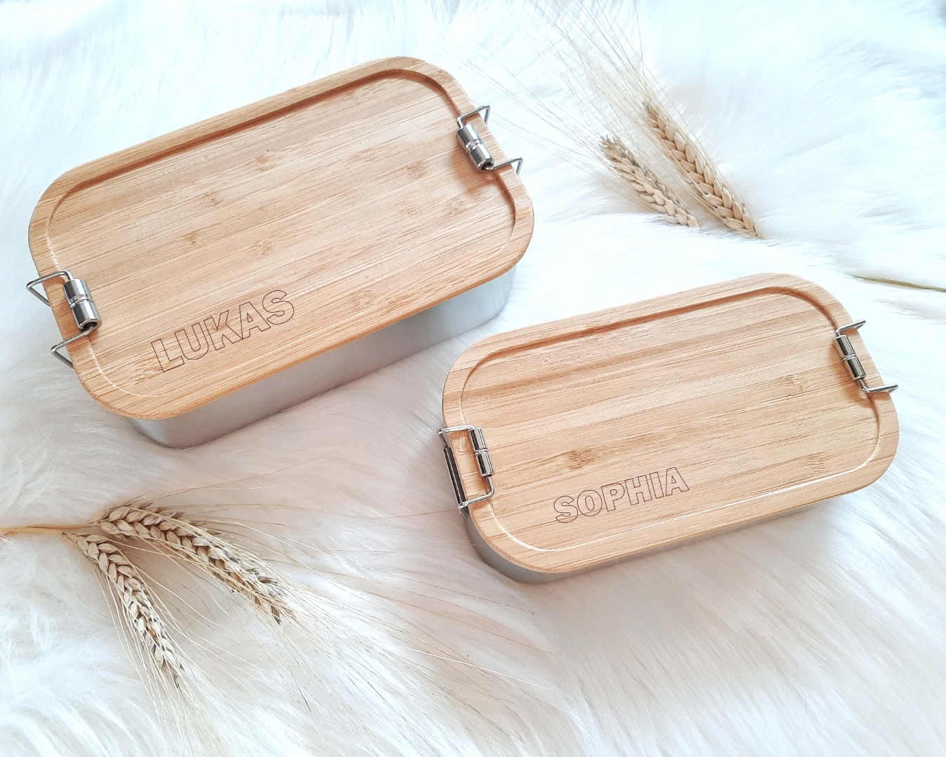 Bambus Lunchbox personalisiert minimalitisch 9
